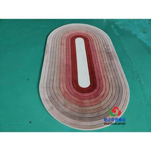 现童代简约粉红色托椭圆子田园客形厅茶几地毯儿EAM房卧格室客房