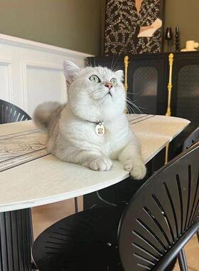 现风简代约黑色圆形饭桌家用小FTY户型餐厅轻奢网红款奶椭油岩板