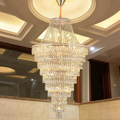 别墅复式楼楼客厅大吊灯灯42121中山饰中楼酒店厅工大程轻奢楼梯