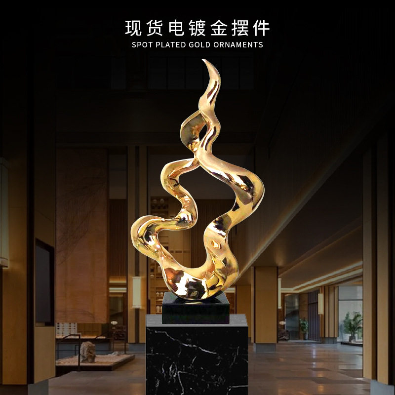 欧式浪漫树脂电镀金落地摆件