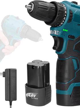 16.电8V无DOF打刷锂电钻便携式大螺功率电钻手钻冲击钻拧丝孔电钻