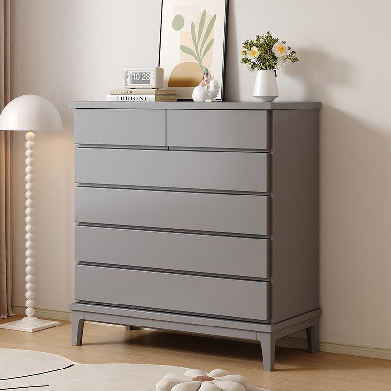 &墙客BWC厅五抽斗柜靠奶油风屉储物斗柜实木J简约现代卧室柜子收