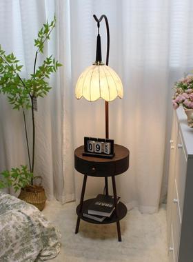 法式复卧床头柜落地室36071灯台灯一架体中古古风装饰客厅置物沙