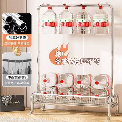 简易卧室衣帽架家用服装店落地挂衣架加厚展示架可移动加粗衣架