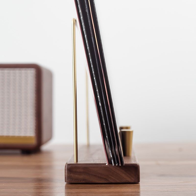 黑胶唱片架 黄铜实木 展示支架LP黑胶柜CD架垂直收纳整理桌面架子,收纳整理,CD架,淘宝优惠券,粉丝福利购,淘宝优惠卷