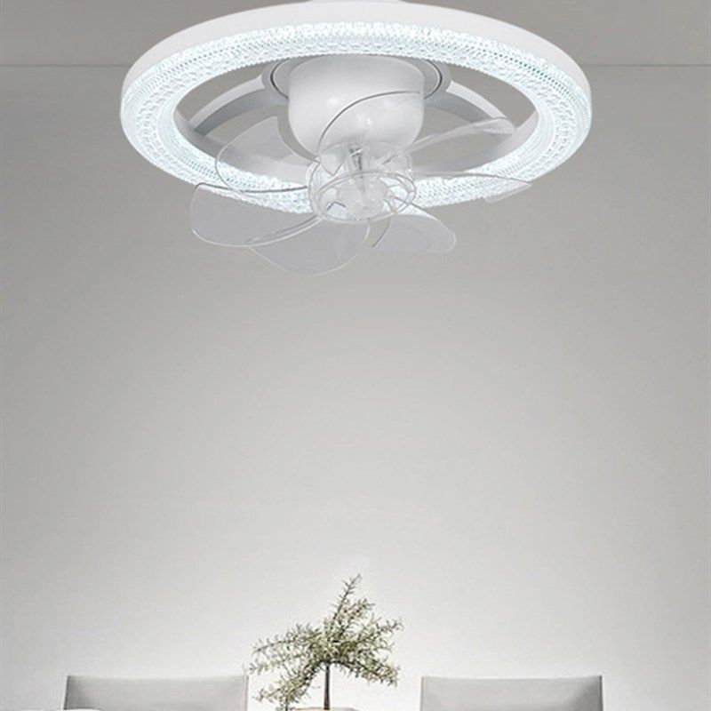 新型E27摇头水晶螺杆风扇灯强风静音Led灯三色灯吊扇集成灯卧室,家装灯饰光源,风扇灯,淘宝优惠券,粉丝福利购,淘宝优惠卷