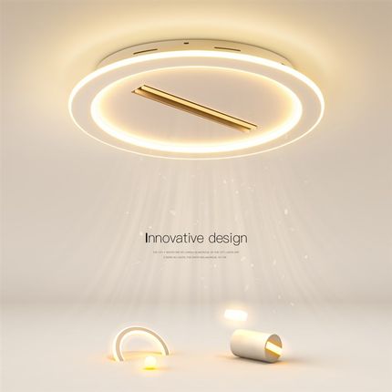 创意卧室灯无叶风扇灯简约现代led吸顶客厅房间智能2025新款灯具