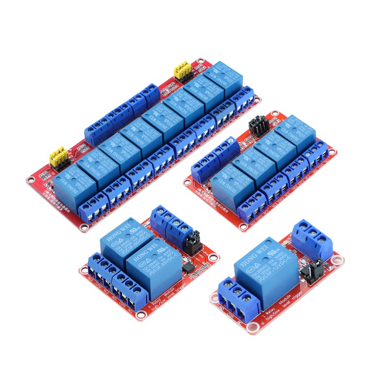 1 2 4 8f路5V12V24V继电器模块带光耦隔离支持高低电平触发开发板