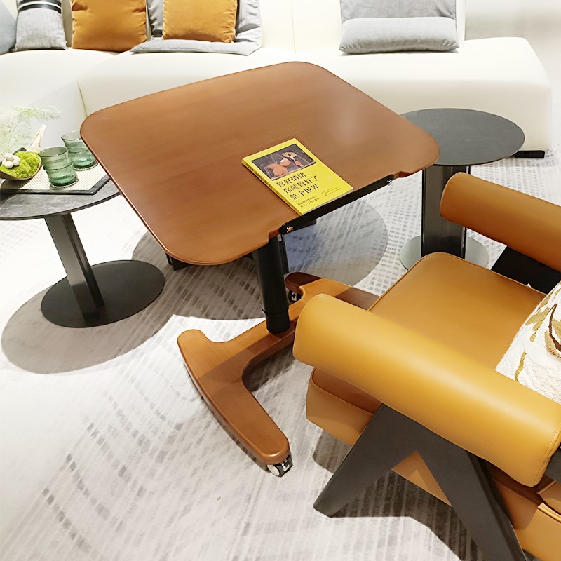 折叠橡胶纯实木升降电脑s桌培训桌演讲台学习书桌站立式台可移办