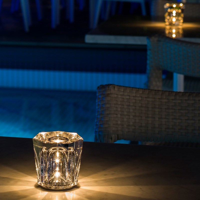 水晶钻石充电创意台灯酒吧清吧桌面摆J件氛围灯餐厅桌灯户外夜灯