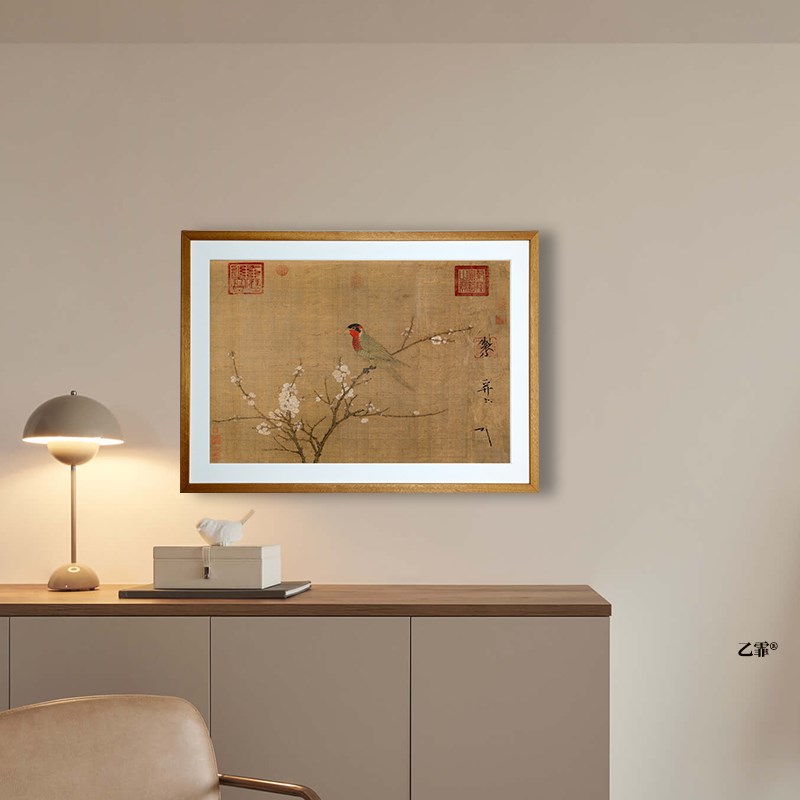 桔子格调 五色鹦鹉图 宋徽宗花鸟中式文艺挂画客厅W书房玄关装饰