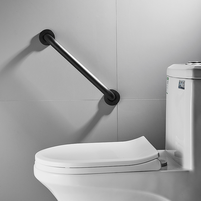 黑色扶手不锈钢浴室卫生间无障碍残疾人老人O安全防滑马桶栏杆拉