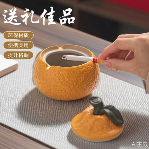 烟灰缸可爱搞怪创意陶瓷橘子