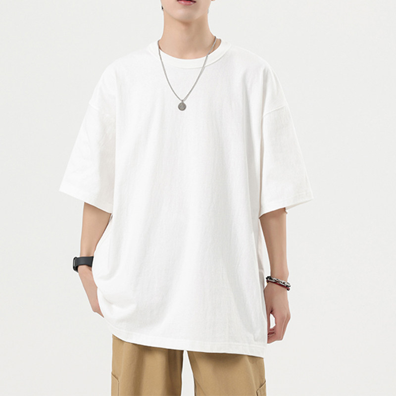 美式重磅纯棉短袖t恤男