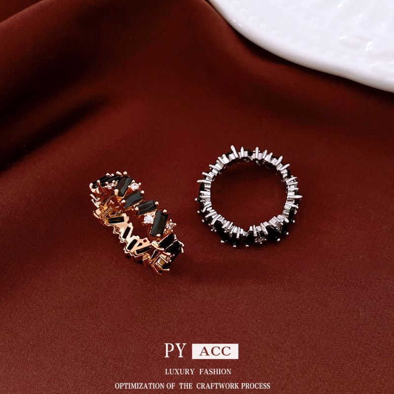 女锆石不规则时尚百搭轻奢风食指vintage中古气质精致戒指戒手饰