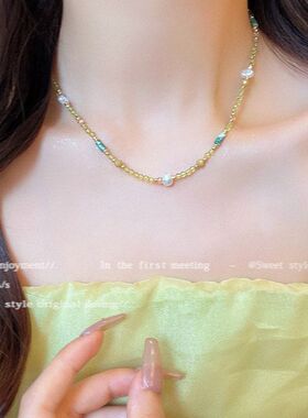 串珠法式甜美简约复古珍珠链配饰