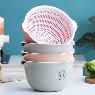 双层塑料沥水篮洗菜盆洗菜篮厨房家用创意淘米菜篮子水果盘客厅