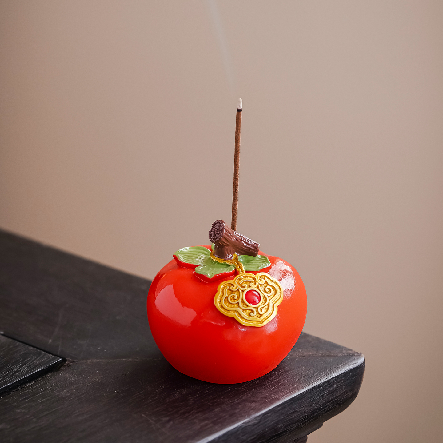 柿子香插线香底座创意香炉家用室内檀香熏香炉茶桌茶宠香薰炉摆件