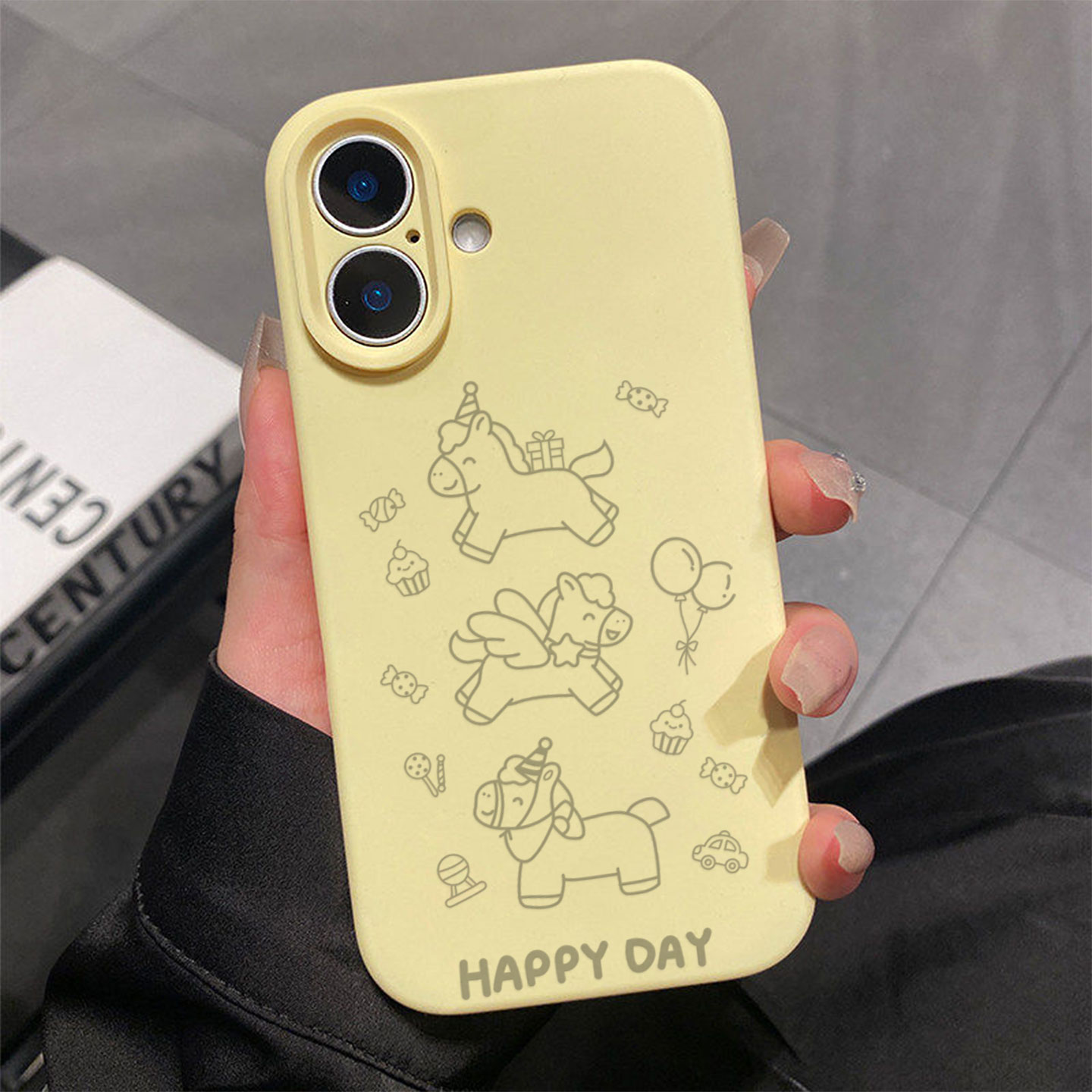 开心气球三马适用于苹果17promax手机壳液态硅胶iPhone16pro保护套情侣15新款创意14超好看独特13全包12超火