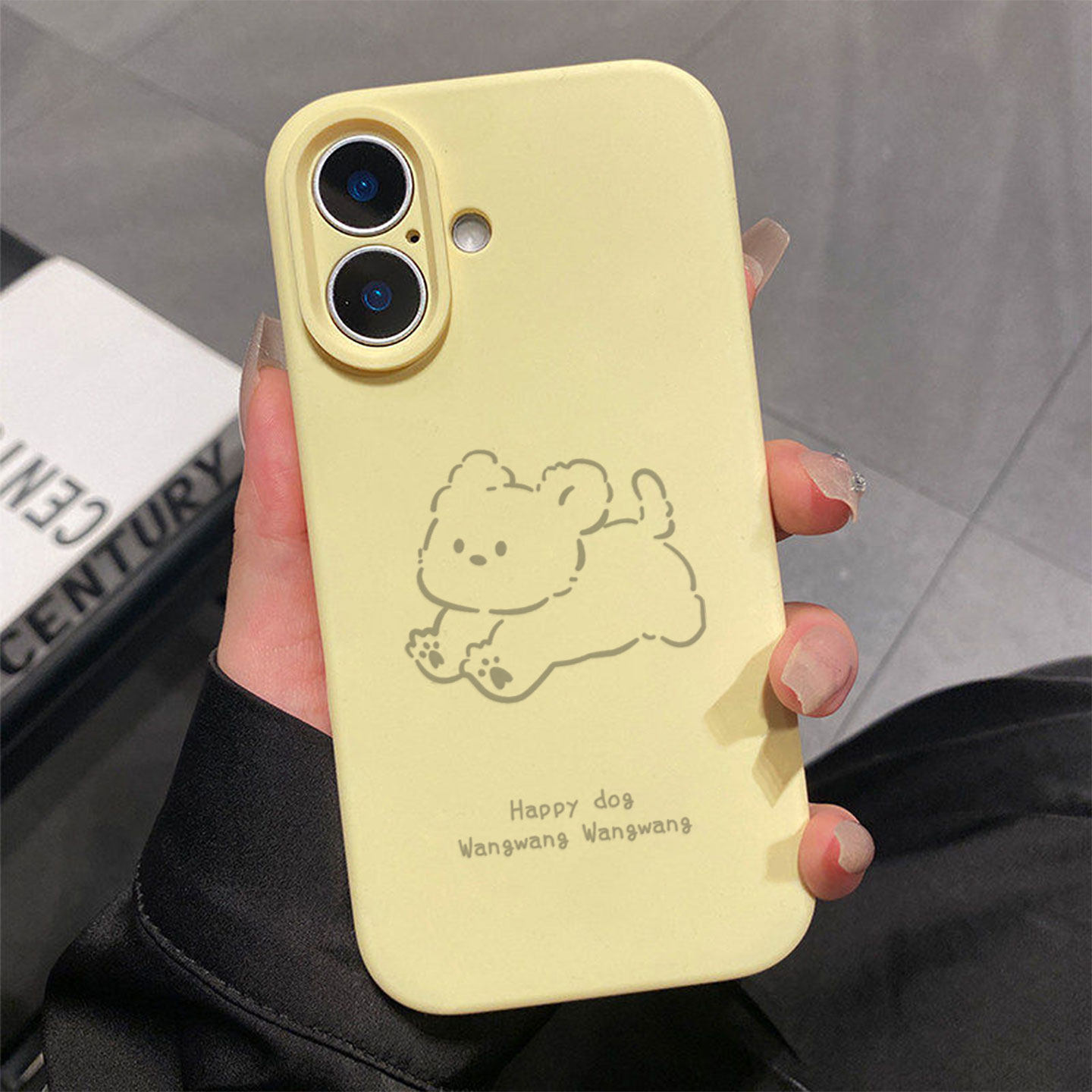奔跑小狗适用于苹果17promax手机壳液态硅胶iPhone16pro保护套情侣15新款创意14超好看独特13全包12超火软壳