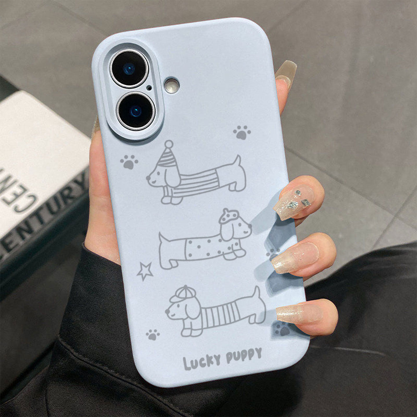 三只腊肠狗帽子适用于苹果17promax手机壳液态硅胶iPhone16pro保护套情侣15新款创意14超好看独特13全包12超