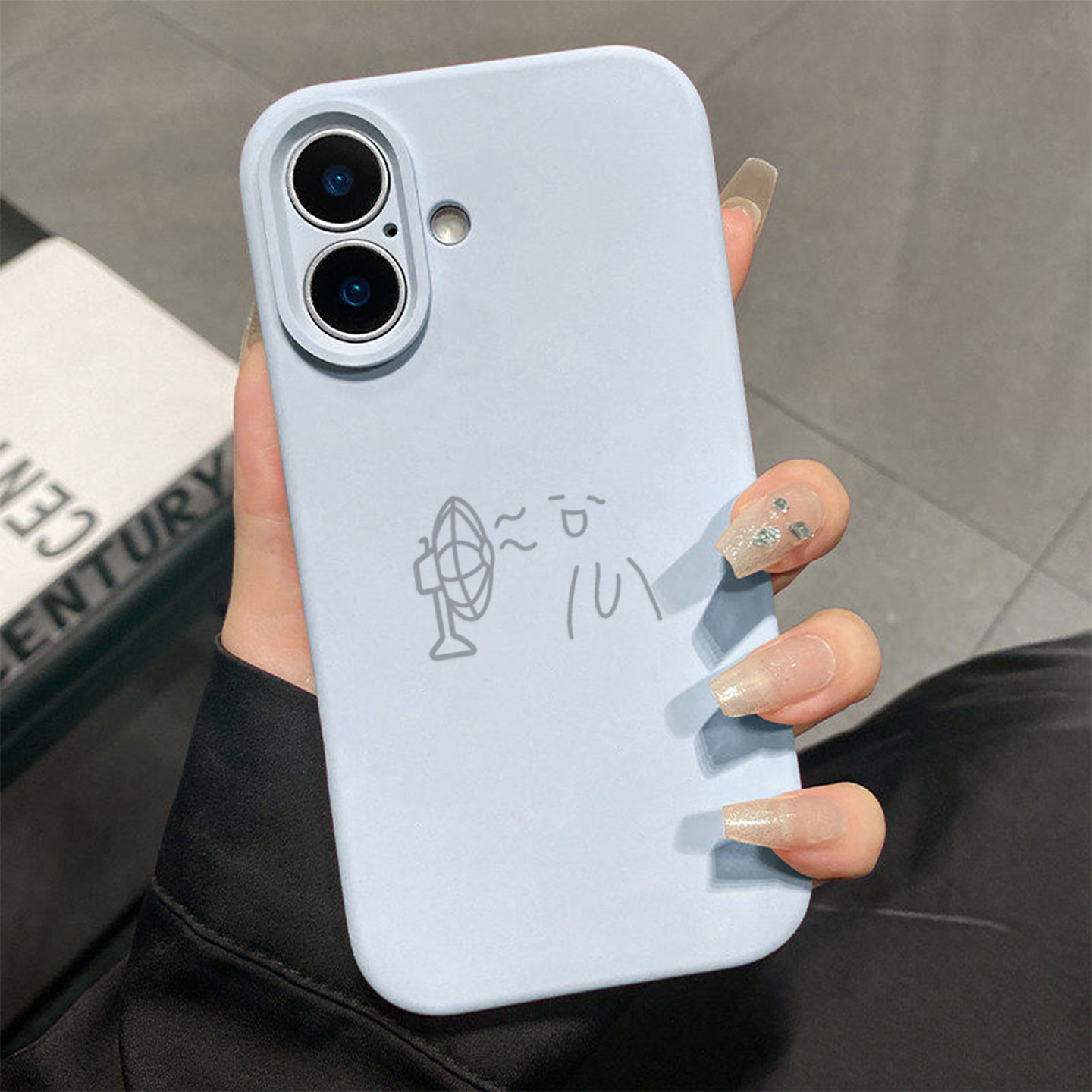吹风扇小人适用于苹果17promax手机壳液态硅胶iPhone16pro保护套情侣15新款创意14超好看独特13全包12超火软