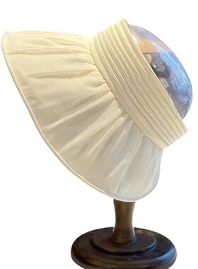 【花瓣专业防晒帽丨出口订单】优雅泡泡纱褶皱空顶大防帽LP006