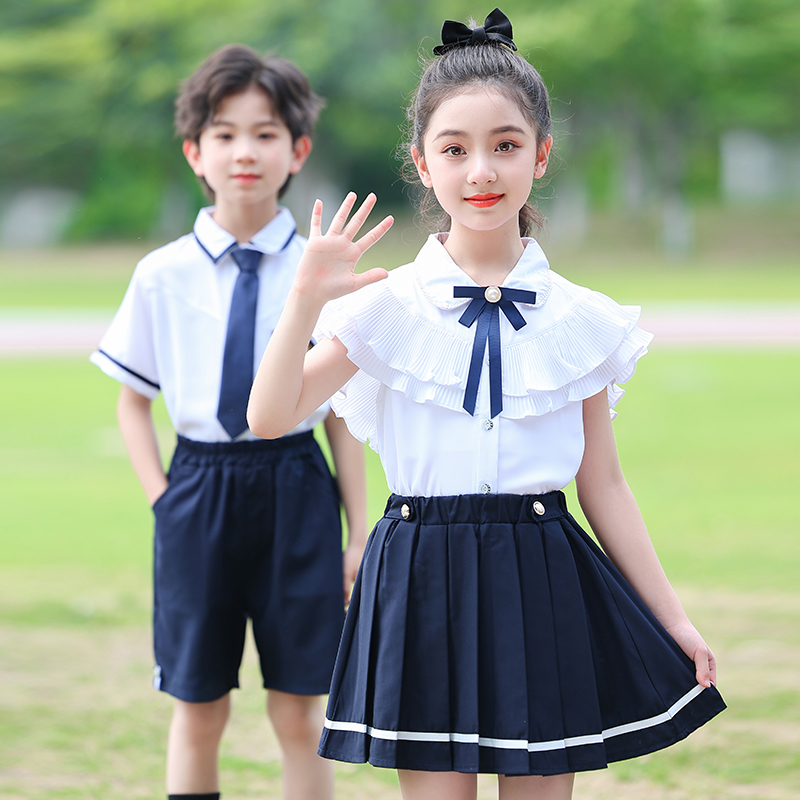 小学生合唱团演出服儿童表u演诗朗诵礼服幼儿园园服毕业主持服夏