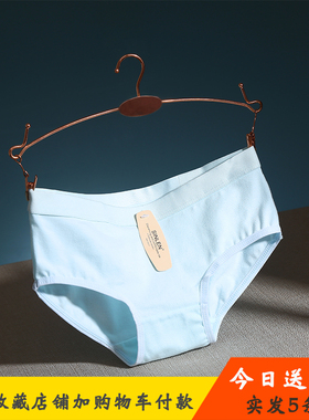 4条装全棉质面料女内裤中腰性感纯棉宽边舒适女款胖mXm透气三角裤