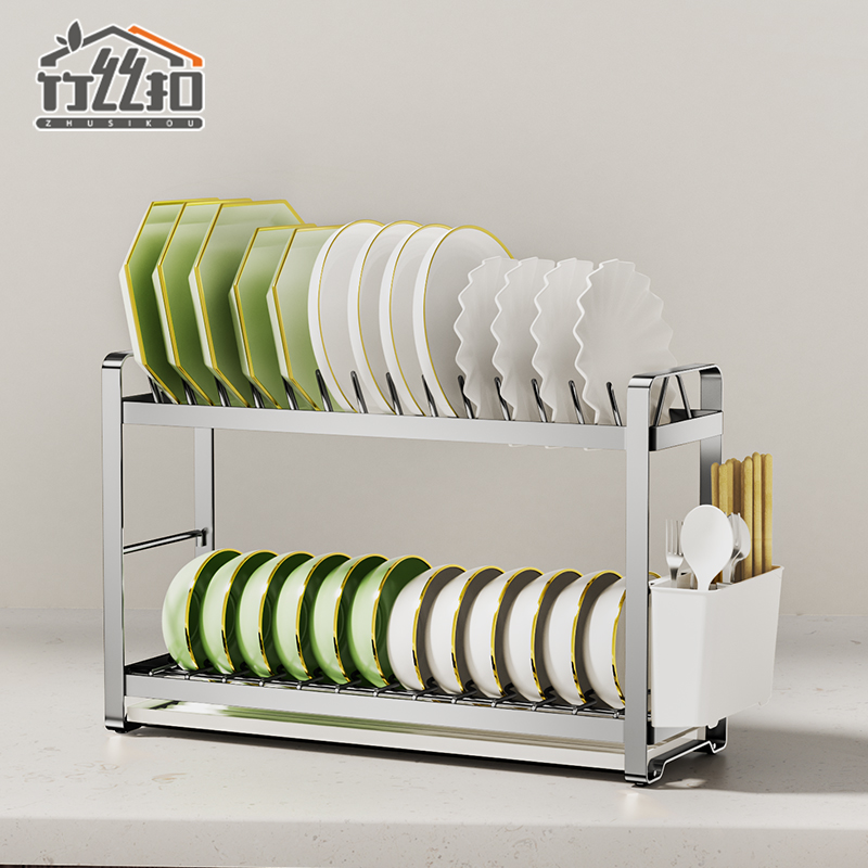 不锈钢碗碟收纳架沥水碗架厨房置物架H碗盘碗筷放碗碟子盘子收纳