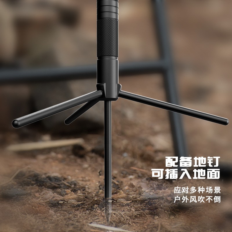 多功能便携户外露营金属钓u鱼灯地钉铝合金相机直播架地插三脚支