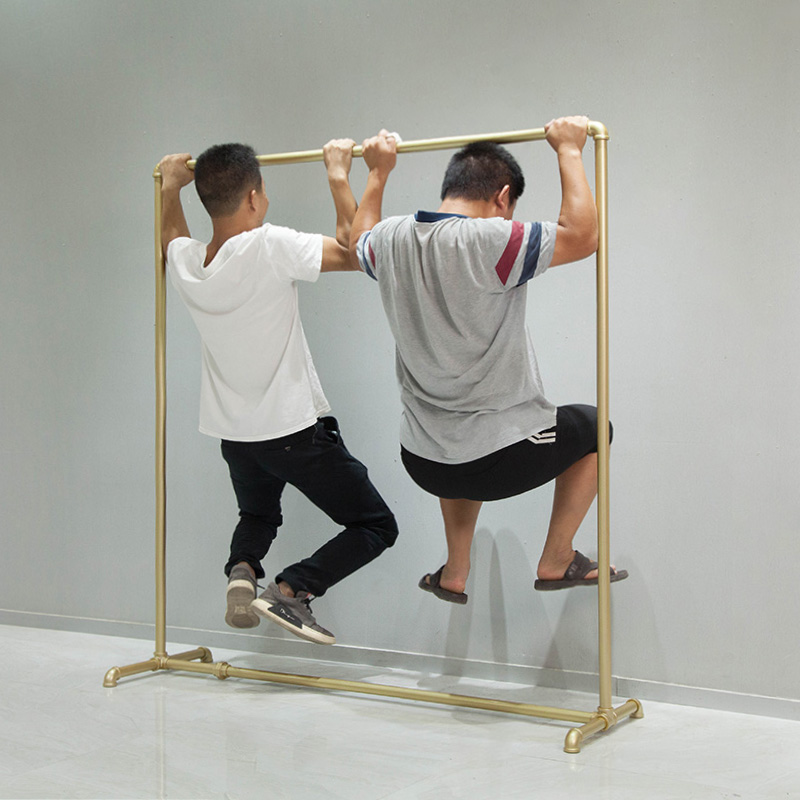 服装店展示架水管落地式龙门y挂衣架单杠女装货架可移动带轮子