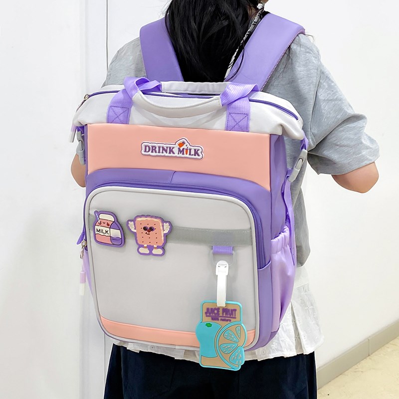 学生补习袋c手提双肩包多功能大容量密封拉链儿童补课书包作业收