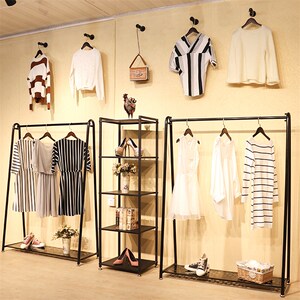 服装店衣架展示架落地式女装店陈列中岛架侧挂简V约挂衣服货架子