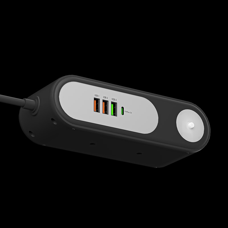 智能USB6f0W闪充插排插板无线充电插座办公室桌面拖线板接线板家