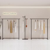 O架男女装 挂衣架中岛服装 店不锈钢架 店展示架陈列落地式 黑色服装