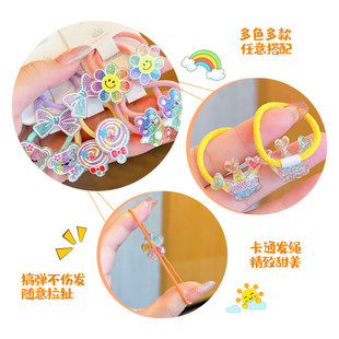 女童橡皮筋宝宝扎小揪揪皮筋糖果不伤发J弹性好头绳卡通发圈头饰