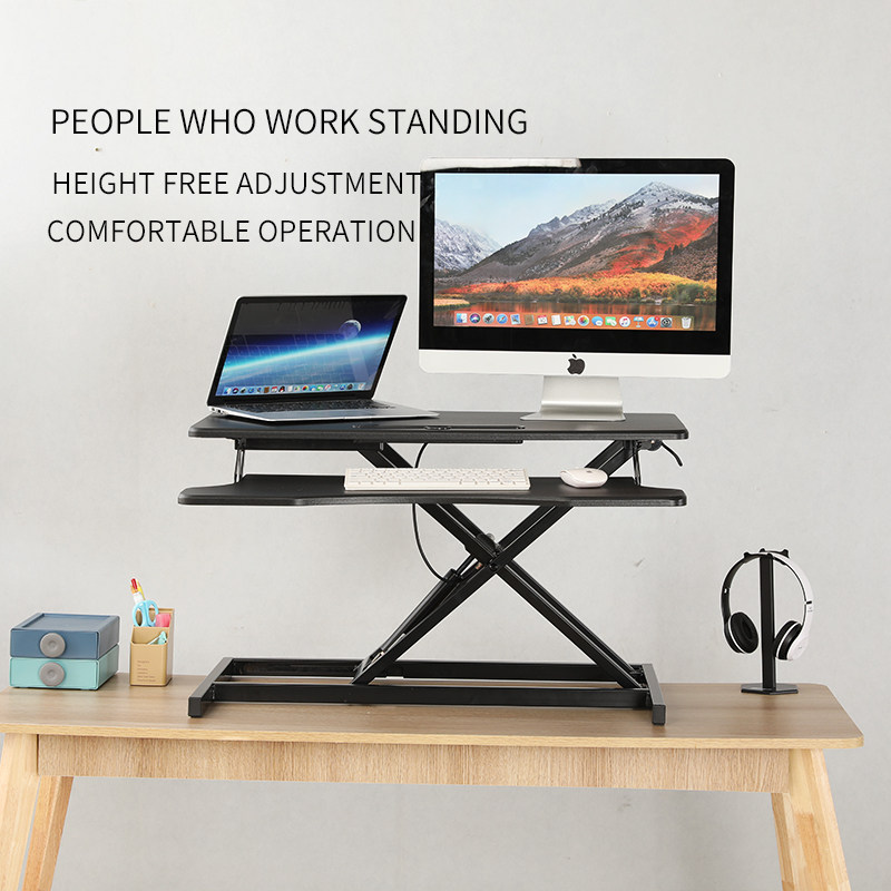 站立工作电脑架升降架台式折叠办E公台增高架站着办公笔记本支架