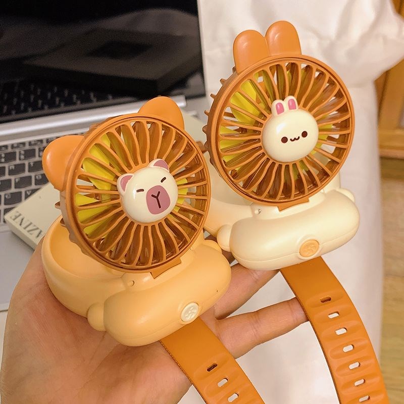 夏季随身便携式可爱手腕手表小风扇女迷你静音手持Uusb充电扇学生