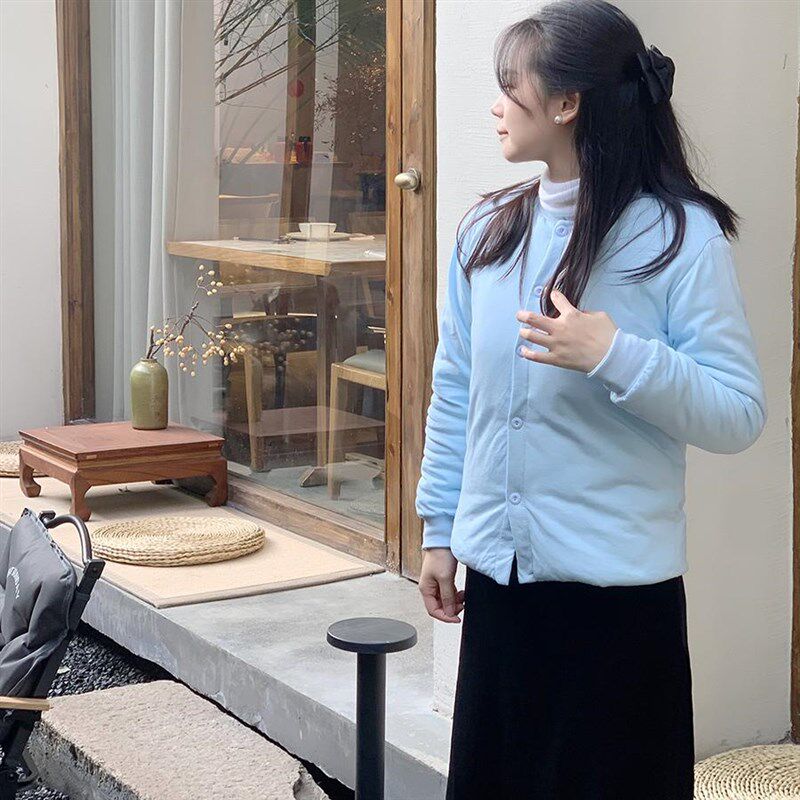 100%桑d蚕丝棉袄男女成人中老年款保暖纽扣开衫棉袄马甲加厚冬内