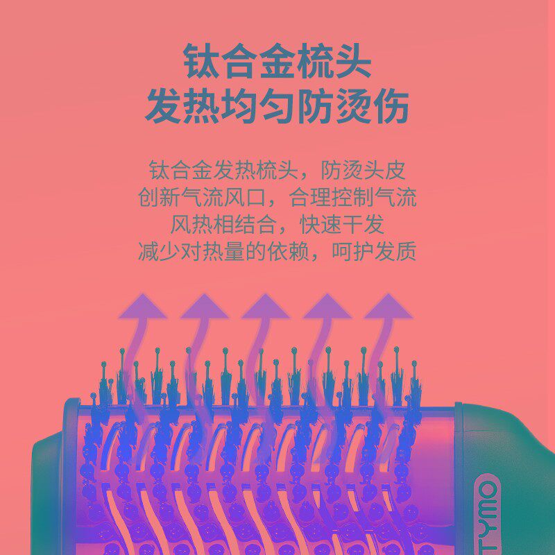 TYMO负离子丰k盈热风梳吹梳一体吹风机懒人直发梳内扣蓬松造型