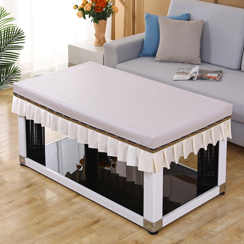 PU防水皮罩长方j形茶几电炉烤火桌布套免洗加厚防水防油防尘可定