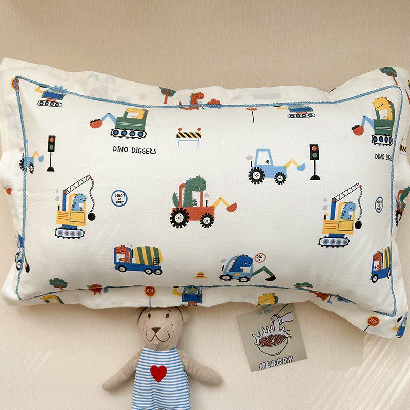 全棉双层纱枕头套小j号35x55宝宝小枕套30x50儿童纯棉枕芯套40x60