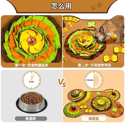 狗狗嗅闻垫消耗h精力宠物漏食藏零食丰容玩具益智猫咪解闷闻嗅毯