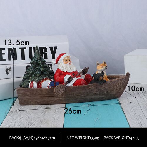 创意圣诞老人骑木马麋鹿开火车摆件跨境家居圣P诞节装饰工艺品礼