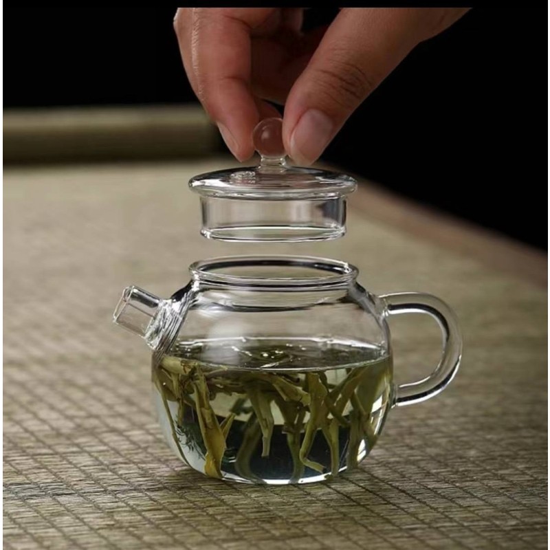 高硼硅玻璃迷你袖珍壶手把壶日式泡茶壶简约小品茶壶一人滴水小壶