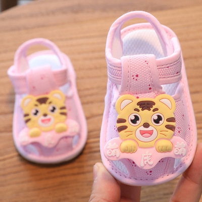 不掉鞋3-15个月婴儿凉鞋0-1岁夏季男女宝宝学步鞋软底防滑魔术贴