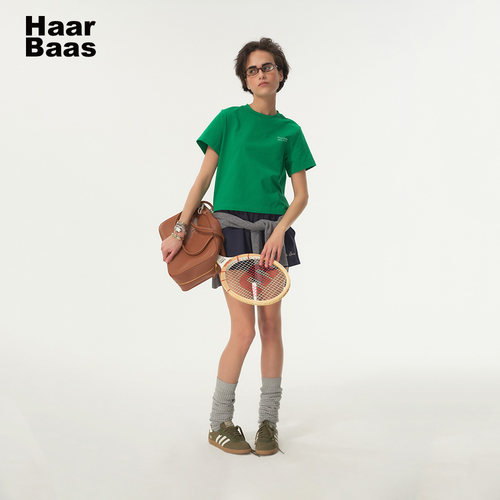 【Haar Baas】经典老钱感简约slogan印花T恤