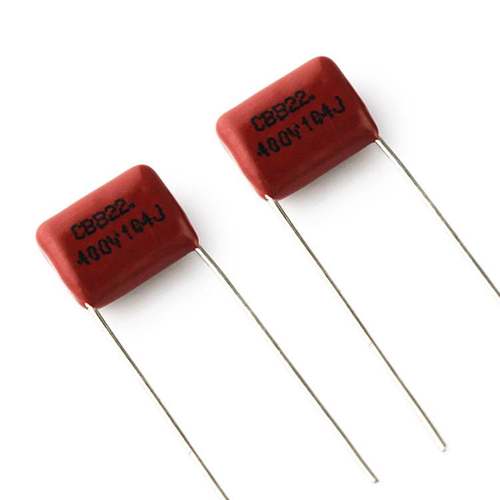 CBB22聚丙烯薄膜电容104J400V P=10mm0.1UF 400V104J环保薄膜电容