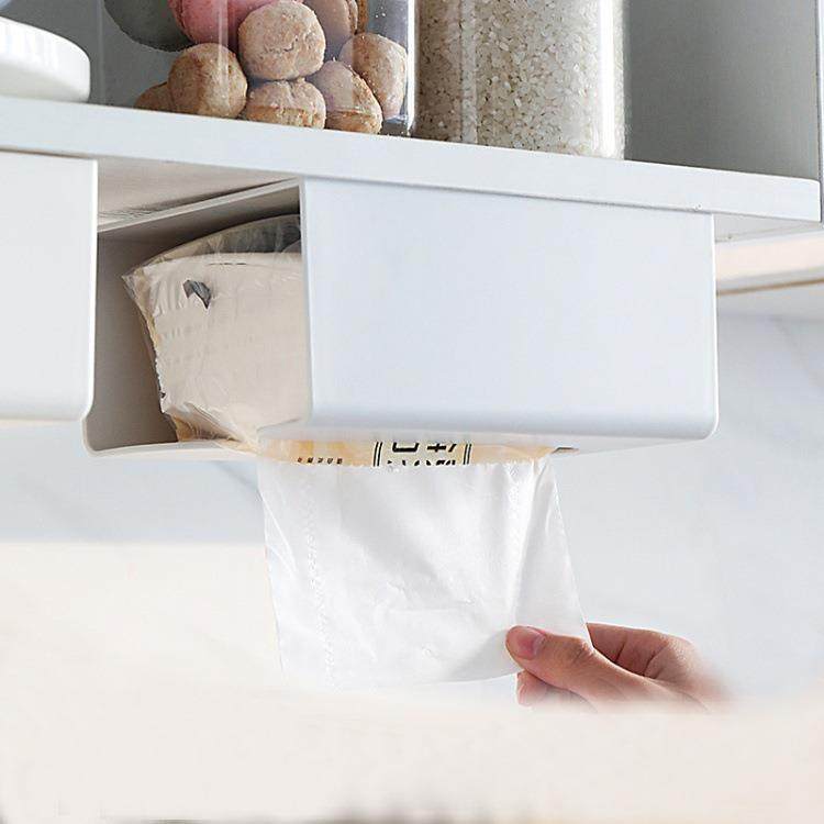 塑料纸巾盒挂墙白色北欧壁挂式纸巾盒厨房壁挂式纸巾盒粘贴纸巾架